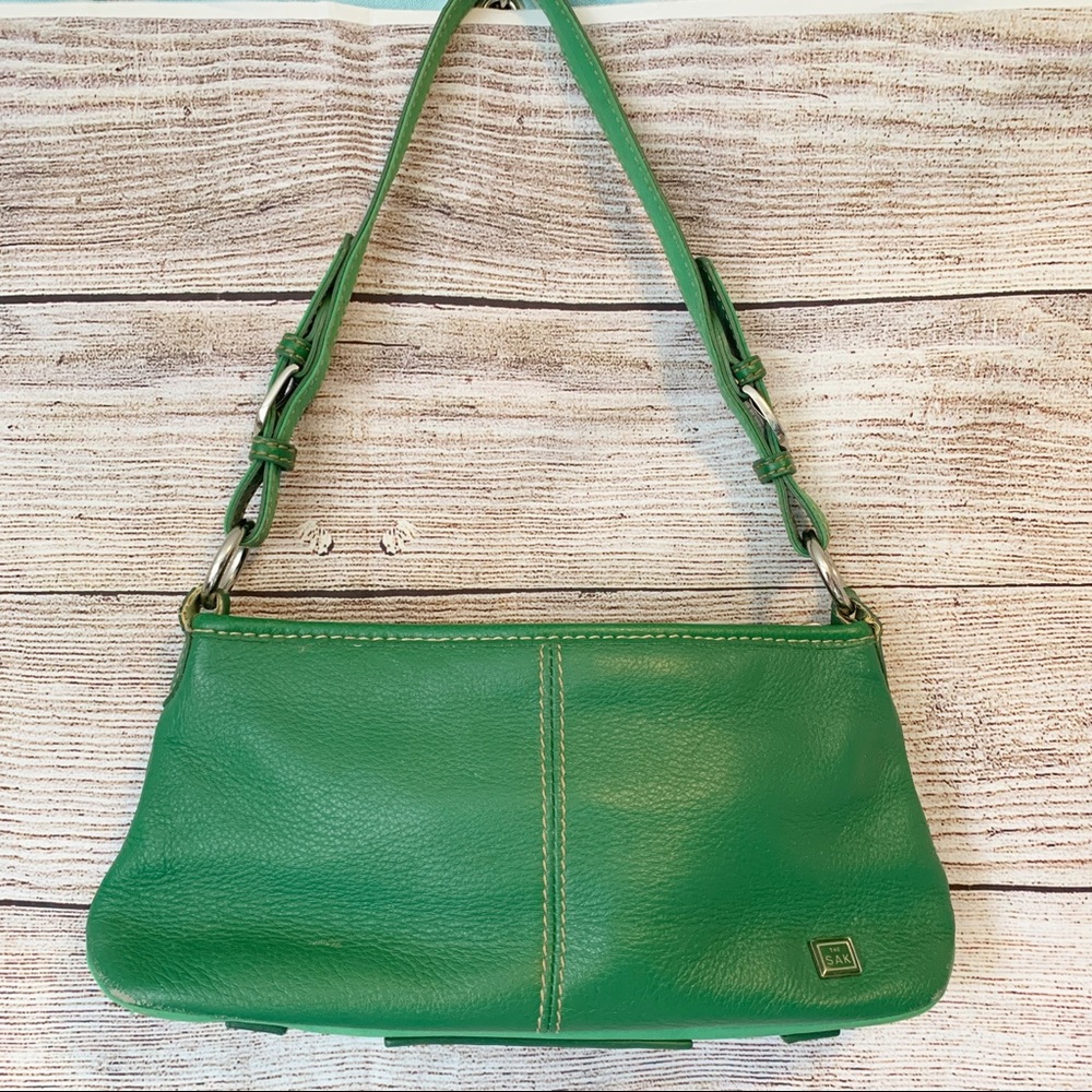 The Sak Green Leather Shoulder Bag